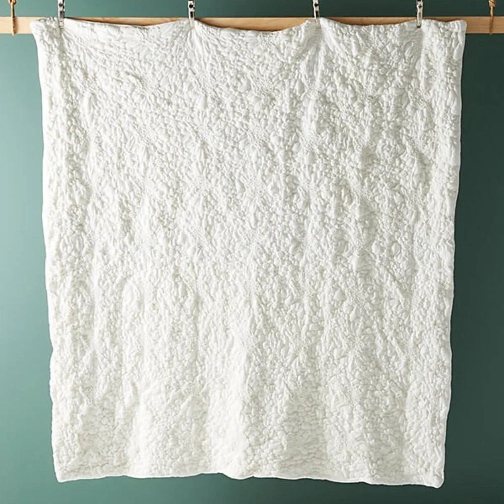 Anthropologie Textured Piazza Quilt King NWT